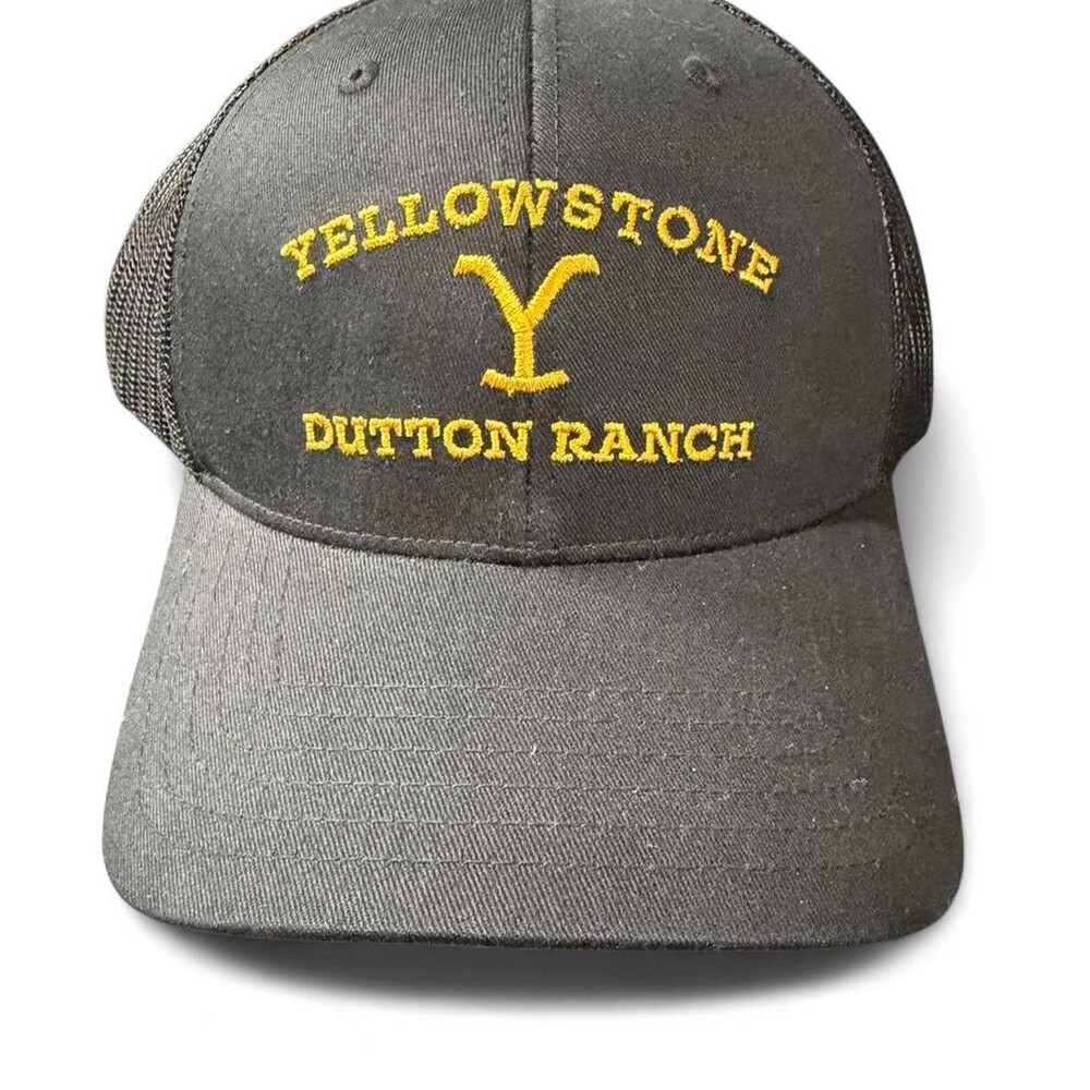 Men's Black and Yellow Hat